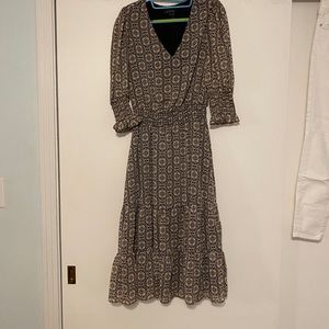 Boho print midi dress